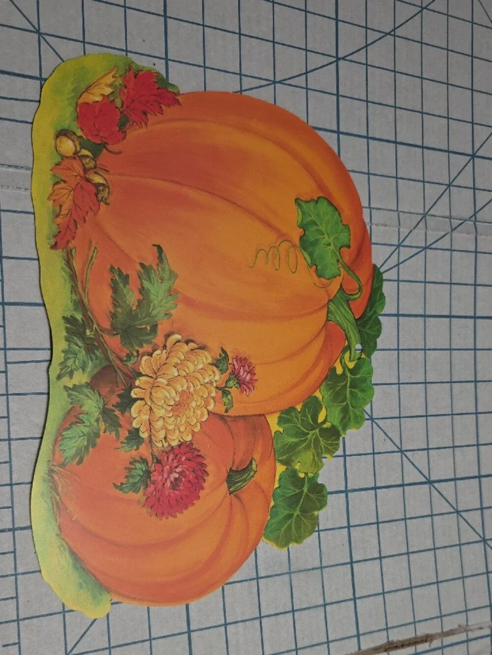 Orange Pumpkin Floral Wall Decor Die Cut, 13